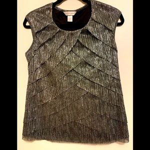 Christopher and Banks Cap Sleeve Graphite Shell